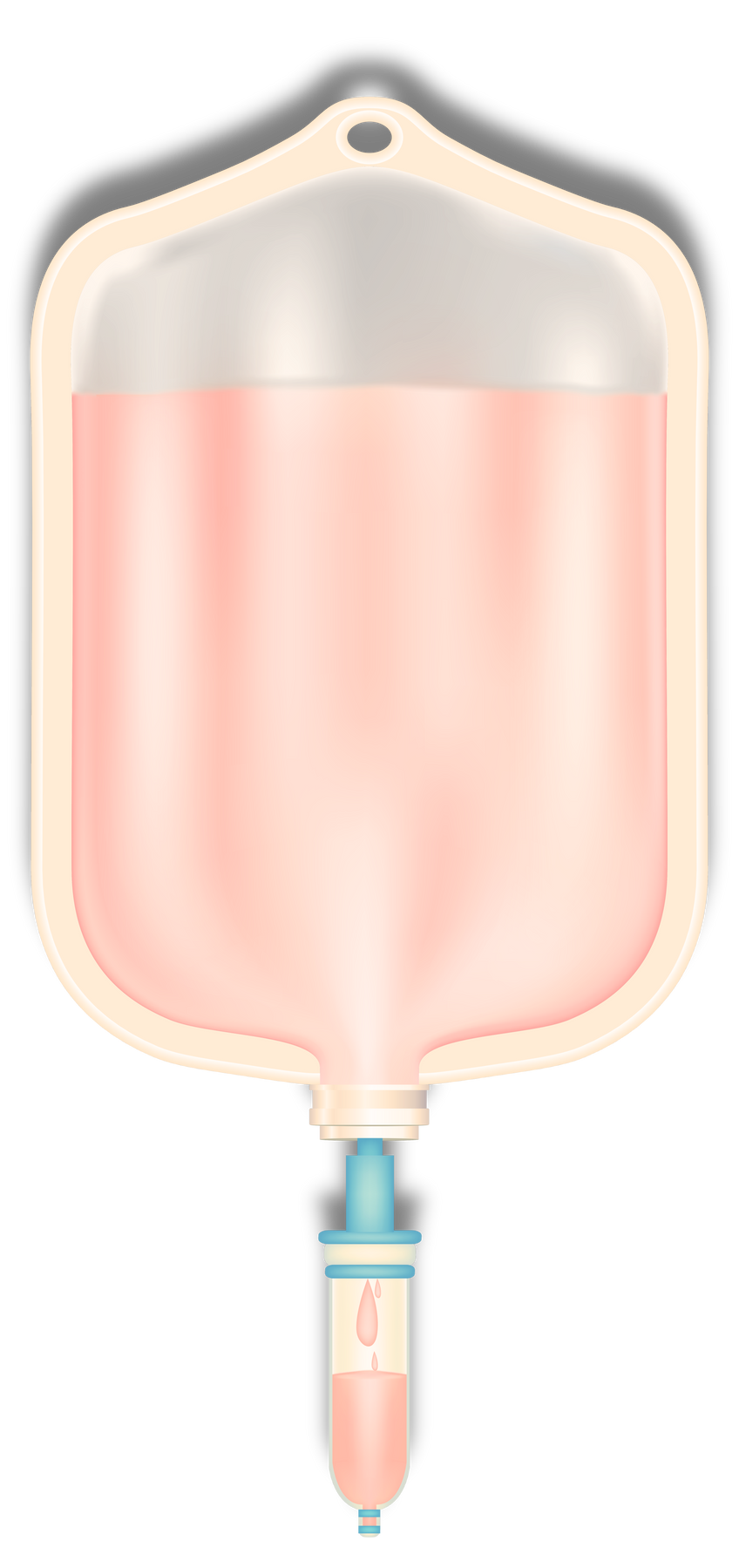 Vitamins collagen pink inside saline bag. Injection of IV drip vitamin minerals  for health skin. Medical aesthetic concept. 3D file PNG.