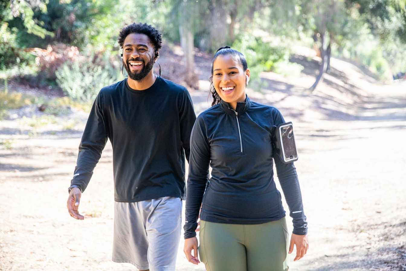 Diverse Couple Walking Fitness